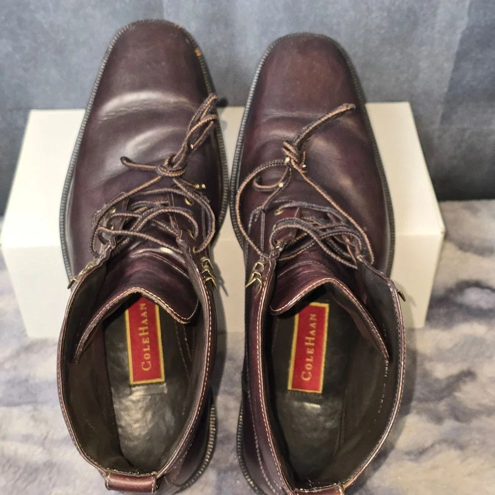 Cole Haan x Nike Air Boots‎ Dark Brown Leather Lace Up Mens 10.5